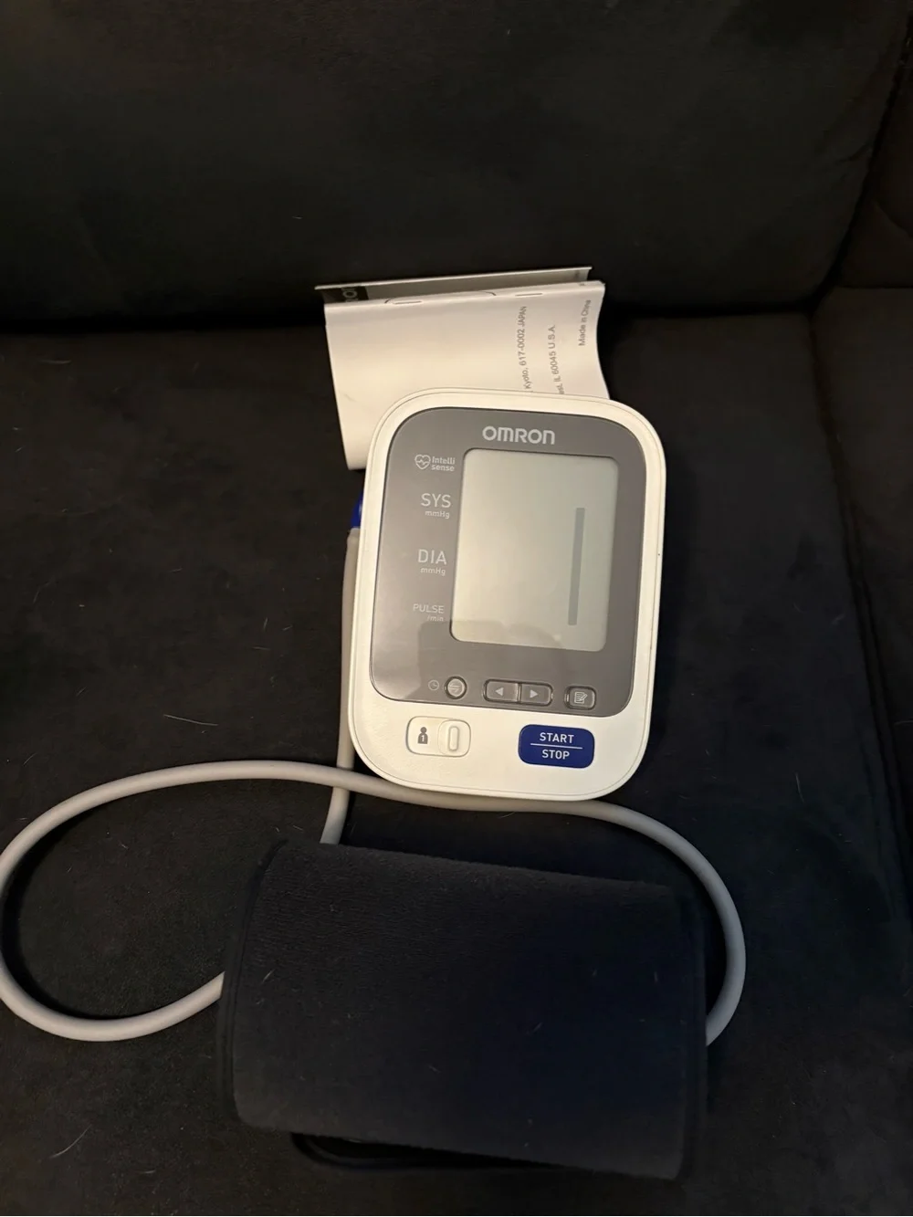 OMRON White and Blue Upper Arm Blood Pressure Monitor with Cuff